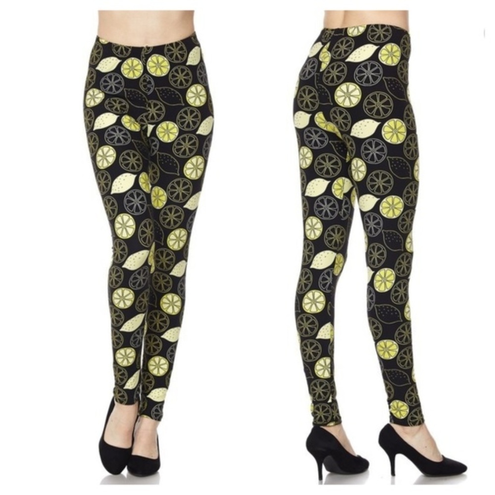 Lemon Print Leggings for Women